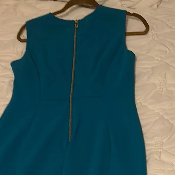 Calvin Klein Blue Sleeveless Sheath Dress for Work - Picture 3 of 5
